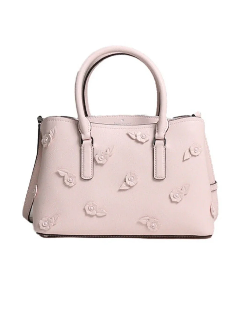 NWT Kate Spade Thompson Street Floral Small Satchel Bag, Powdered Sugar